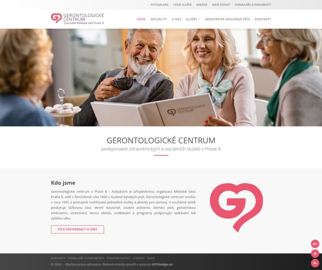 Návrh a tvorba e-shopu Gerontologické centrum